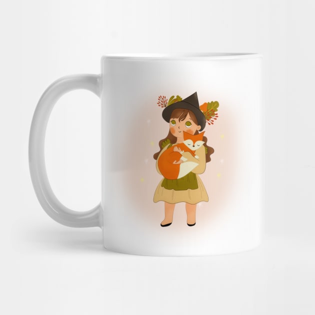 A Girl and Her Whimsical Fox Companion by IstoriaDesign